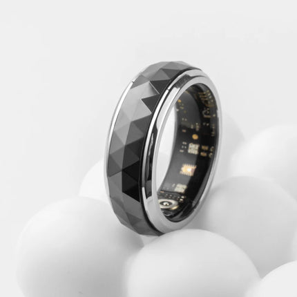 2024 COLMI R11 Smart Ring, Fidget Spinner Anxiety Relieve Ring with Charging Case for Men, Health Sleep Monitor, 5ATM Waterproof
