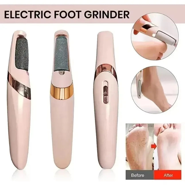 Portable USB Foot File for Electric Callus and Dead Skin Removal with 2 Removable Roller Heads