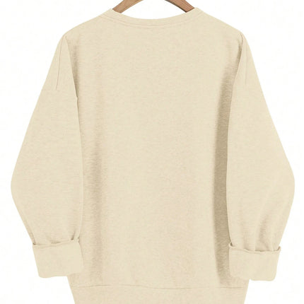 Nope Not Today Letter Printing Tracksuit Women Retro Versatile Tops Fashion Casual Sweatshirt Autumn Round Neck Warm Sportswears