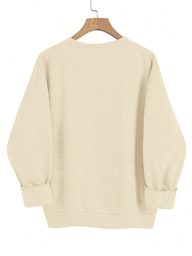 Nope Not Today Letter Printing Tracksuit Women Retro Versatile Tops Fashion Casual Sweatshirt Autumn Round Neck Warm Sportswears