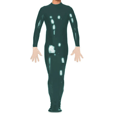 PVC latex bondage bag Catsuit adults patent leather jumpsuit Vinyl Bodysuit Faux leather Erotic Tight Gay Wear