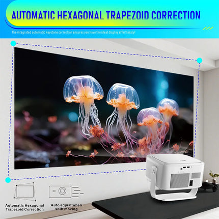 Velec HY450 Max Projector 1100 ANSI Native 1080P 8K Decoding Android 14 Auto Focus Keystone Voice Control BT5.4 Home Theater