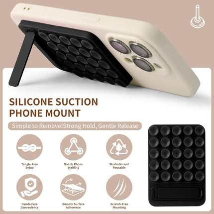 Silicone Suction Phone Mount Mirror Shower Phone Holder Foldable Adhesive Smartphones Accessory For Selfies And Videos