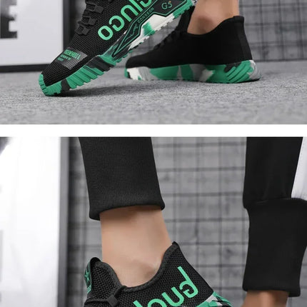 Runing Sport Fashion High Top Sneakers Zapatillas De Deporte 2024 Men Casual Mesh Shoes Light Soft Breathable Vulcanize Shoes