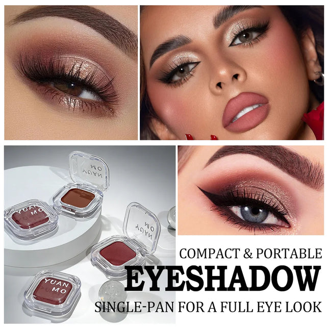 2-Color Matte Eyeshadow - Warm Brown Single-Pan Eyeshadow, Blendable Long-Lasting Neutral Eye Makeup Palette
