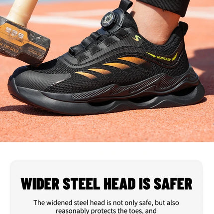 Rotary Button New Safety Shoes For Men Men's Work Shoes High Quality Steel Toe Sneakers Men's Shoes Work Safety Shoes