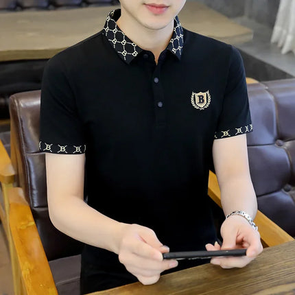 Summer Polo Shirt Men's Short Sleeve T-Shirt Turn-down Collar Casual Half Sleeve Cotton-feel Top 2025 Summer Collection High-end