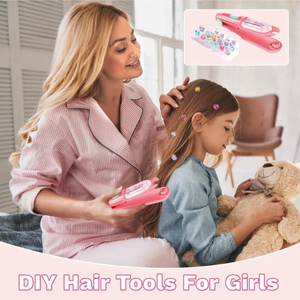 Hair Gem Stamper Kit for Kids, Reusable Bling Hair Jewels Girls Toys, Hair Styling Tool with Shining Diamonds, Birthday Gifts for Girls Age 3-12