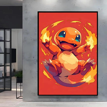 Japanese Anime Canvas Paintings Pokemon Pikachu Poster Cartoon Character Picture Bright and Clear Colors High Quality Home Decor