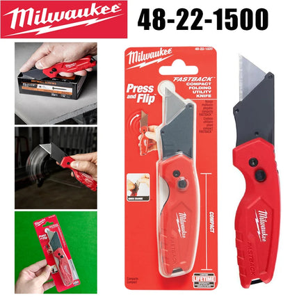 Milwaukee 48-22-1500 FASTBACK Compact Folding Utility Knife Press & Flip Box Cutter