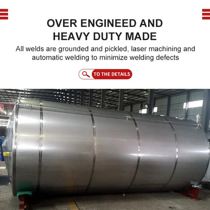 Custom Food Grade Stainless Steel Palm Oil Storage Tank with Nitrogen Filling System