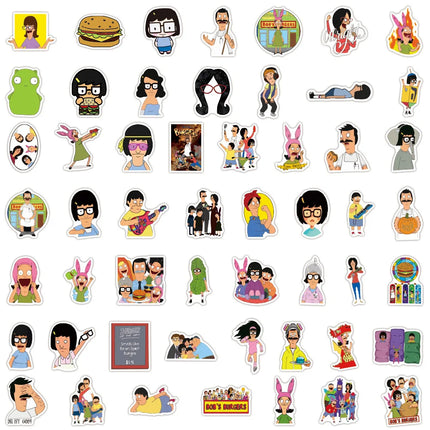 10/30/50/100pcs Anime Bobs Burgers Stickers Cartoon Decals Toys Laptop Skateboard Phone Case Luggage Car Cool Waterproof Sticker