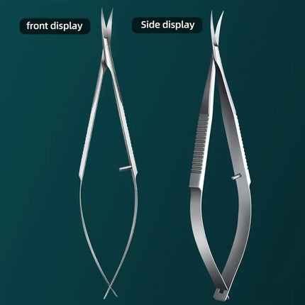 1pc Professional Nail Dead Skin Remover Stainless Steel Eyebrow Scissors Durable Curved Cross-Tail Design Nail Care Beauty Tools