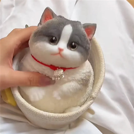Cute Animal Cat Squishy Toy Ultra Soft Stress Relief Squeeze Fidget Toy Kawaii Sensory Toy for Kids Anxiety Relief Desk Decor