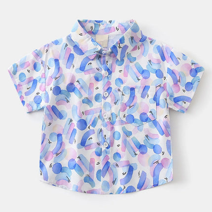 Neon T Shirts Boys Boys And Toddlers' Short Sleeve Shirts Fashion Boys Turndown Printed Shirt детская одежда