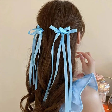 Fashion Bow Ribbon Hair Clips For Women Girls Lace Hairpins Barrettes Set Korean Bow Clips Party Hair Accessories Headwear Gifts