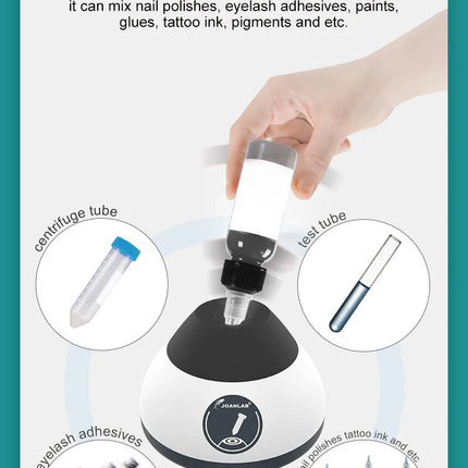 JOANLAB Mini Vortex Mixer Laboratory Shaker Tattoo Pigment Nail Polish Liquid Ink Mixer 50ml 2000rpm VM-200