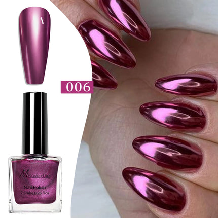 7.5ml Metallic Mirror Effect Nail Polish No UV/LED Light Required Quick-Drying Suitable For Nail Art Decoration  DIY Nail Design