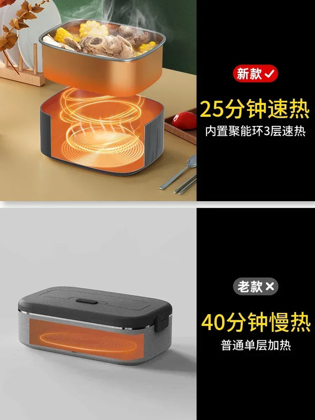 12v24v car heating lunch box large truck small microwave oven rice cooker, cooking pot plug in and keep warm to make hot meals