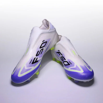 Without-Lace Non Slip Football Shoes Pro Mens Football Boots Youth FG/TF F50+ Training Studded Fast Soccer Shoes for Man