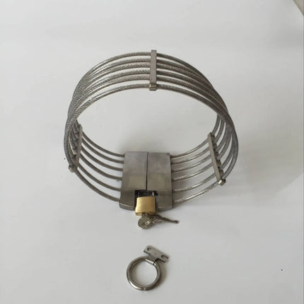 Manyjoy Stainless Steel Beauty Neck Cosplay Slave Collar Bdsm Bondage Lockable Adult Games Sex Toys for Woman Men Fetish Tools