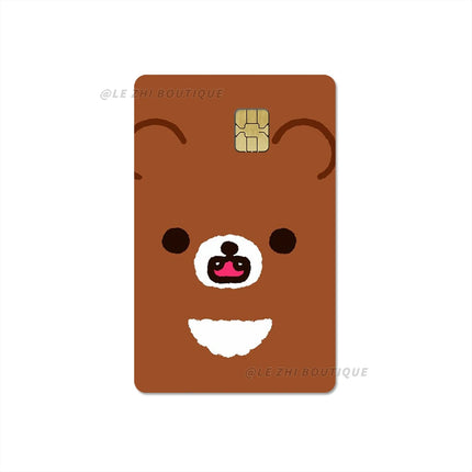 Japan Anime Cute Cartoon Bear Credit Debit Card Sticker Kawaii Bus Pass Diy Waterproof Small Chip Film Sticker Decoration