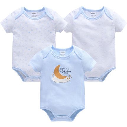 Kavkas 3 Pcs/lot Baby Boy Bodysuit 100% Cotton Lion Print 3M 6M 9M 12M Newborn Girls Clothes Summer Body Clothing