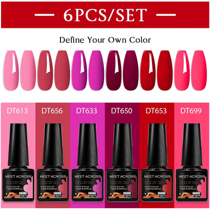 6pc Nail Gel Polish Set DIY Nail Art Semi Permanent UV LED Gel Kit For Nails Decoration Manicure Soak Off Painting Vernis Design