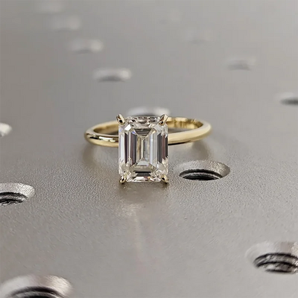 High Quality Emerald Cut 1ct 2ct 3ct Moissanite Solitaire Ring 925 Sterling Silver Engagement Rings for Woman Girl Birthday Gift