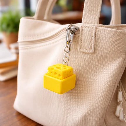 Cheese Clicker Fidget Keychain, Cheese Keyboard-Style Sensory Toy for Stress Relief, Anxiety & ADHD, Decompression Gift for Kids