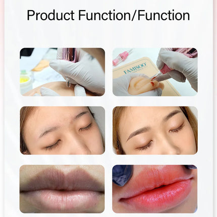 FAMISOO Professional Permanent Makeup Machine Kit With 12pcs Needles Wireless Tattoo Machine For Brows Lip Eyeliner SMP Tattoo