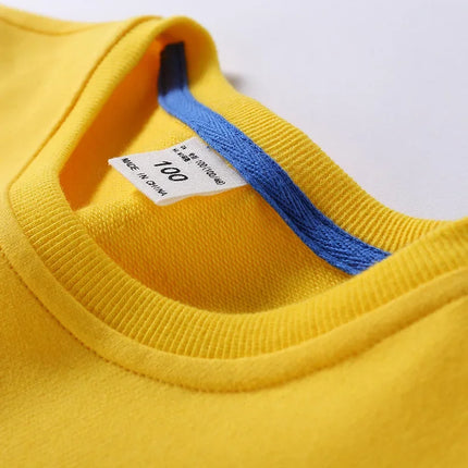 Autumn Children's Hoodies Tops Colorful Clothes Toddler Baby Kids Boys Girls Cotton Casual Solid Plain Sweatshirt 3-10Years