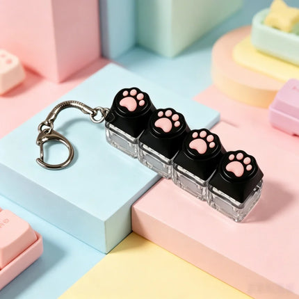 Silicone Soft Cat Claws Keychain Key Ring Pendant Mobile Phone Backpack Pendant Desktop Accessories Decompression Press Tools