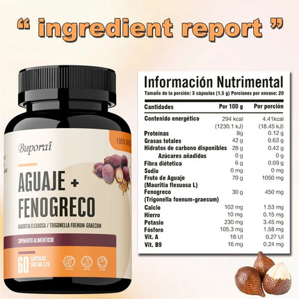 Aguah + Fenugreek - Promotes Overall Health and Well-being, Balances Hormones, and Replenishes Energy, Non-GMO