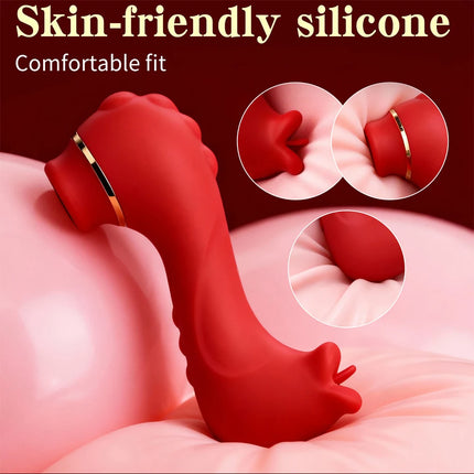 2 in 1 Sucking Vibrator Female Clit Nipple Stimulator G Spot Oral Licking Sexual Masturbator Erotic Adult Sex Toys for Women