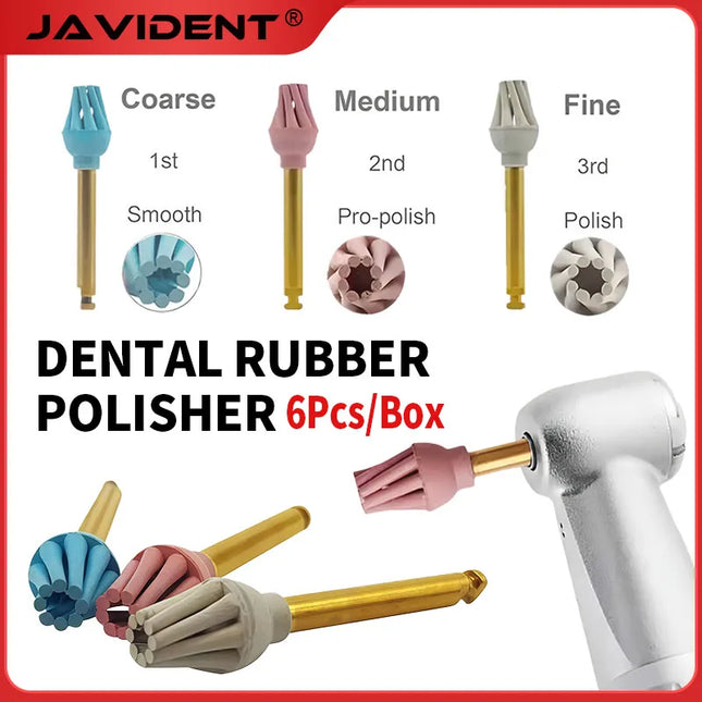 6Pcs/Set Dental Polishing Octopus Wheel Rubber Polishing Low-Speed Contra-Angle Eagle Claw Wheel Spiral Flexible Brush