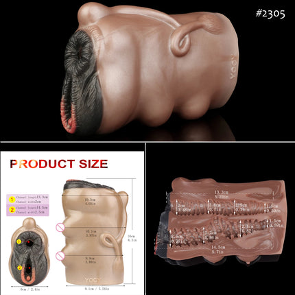 FAAK Color Mixed Ultral Soft Male Masturbator Silicone Fantasy Pussy Anal Stroker Erotic Fetish Stimulation Sex Toy for Men