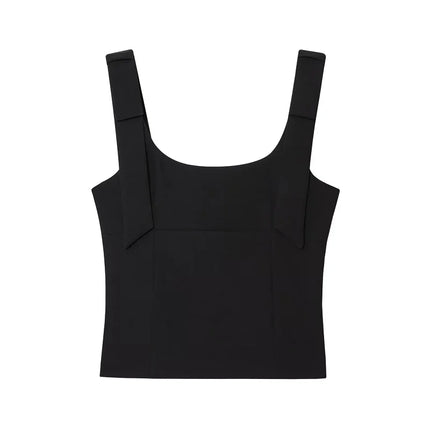 WOMAN 2025 Bow Crop Top Woman Yellow Sexy Backless Top Women White Sleeveless Tops for Women Summer Camisole Bustier Top Female