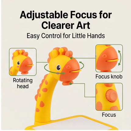 Drawing Projector for Kids, Little Deer Educational Toy, Battery Powered Table with Music, Creative Art Learning Gift For Kids