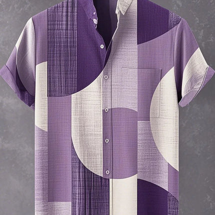 Chemise à manches longues et col montant pour homme, nouvelle collection printemps-automne, imprimée en 3D, rayures irrégulières