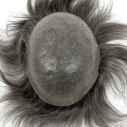 Wholesale 120% Density Thin Skin Base Human Hair Toupee for Men 100% Remi Hair PU Hairpiece Natural Look Hair Extension