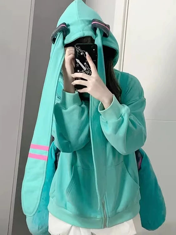Women's Hooded Jacket Spring Autumn Cardigan Sweatshirt 2025 New Oversized Hoodie College Style Zip Up Hoodie Streetwear Women