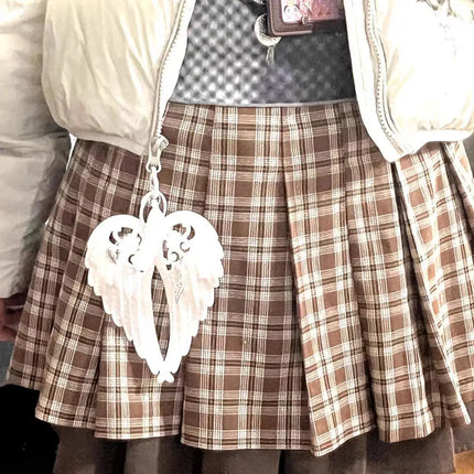 Wings Shape Carabiner Acrylic Keychain Y2K Punk  Angel Wings Bag Pendant Heart Cross White DIY Keychain Bag Hanging Decor