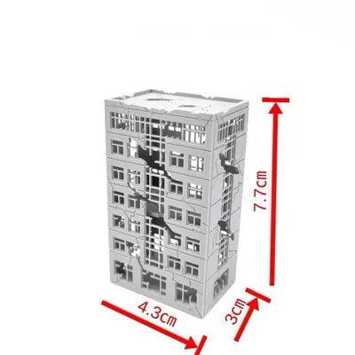 1:300 Assembled Building Model Scene Battle Damage Urban Street House High-Rise Viaduct