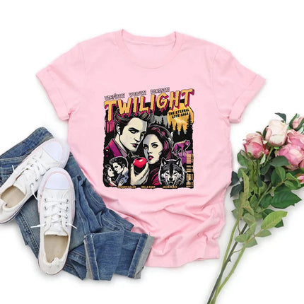 Vintage Twilight T-Shirt Twilight Fans Homage T-shirt Retro Unisex Tshirts Short Sleeve Vampires Shirt Top Gift for Book Lover