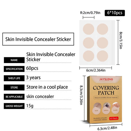 Skin concealing patch-waterproof cover for scars, tattoos, acne marks, birthmarks-natural looking, breathable, reusable