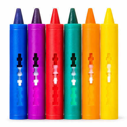 6 Colors Washable Graffiti Crayons, Non-Toxic Odorless Water-Based Bathroom Crayons for Sliding Puzzle & Painting
