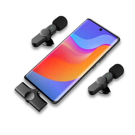 Wireless Lavalier Microphone Mini Windproof Wool Replaceable Lavalier Microphone for iPhone Android YouTube Vlog Audio Recording