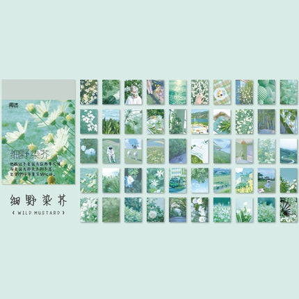 50sheets 50 Patterns Washi Paper Ins Stickers Book Aesthetic Scenery Sticker for Scrapbooking Journals Album Diary DIY Paers