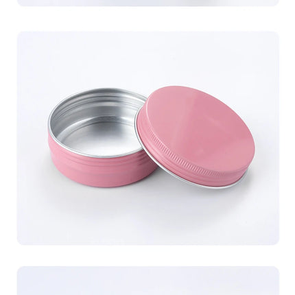 10/20/50/100 30g Gloss Pink Aluminum Jar 50g 100g Candy Storage Case 200g Aluminum Cans Travel Pot Hair Wax Box Makeup Cosmetic